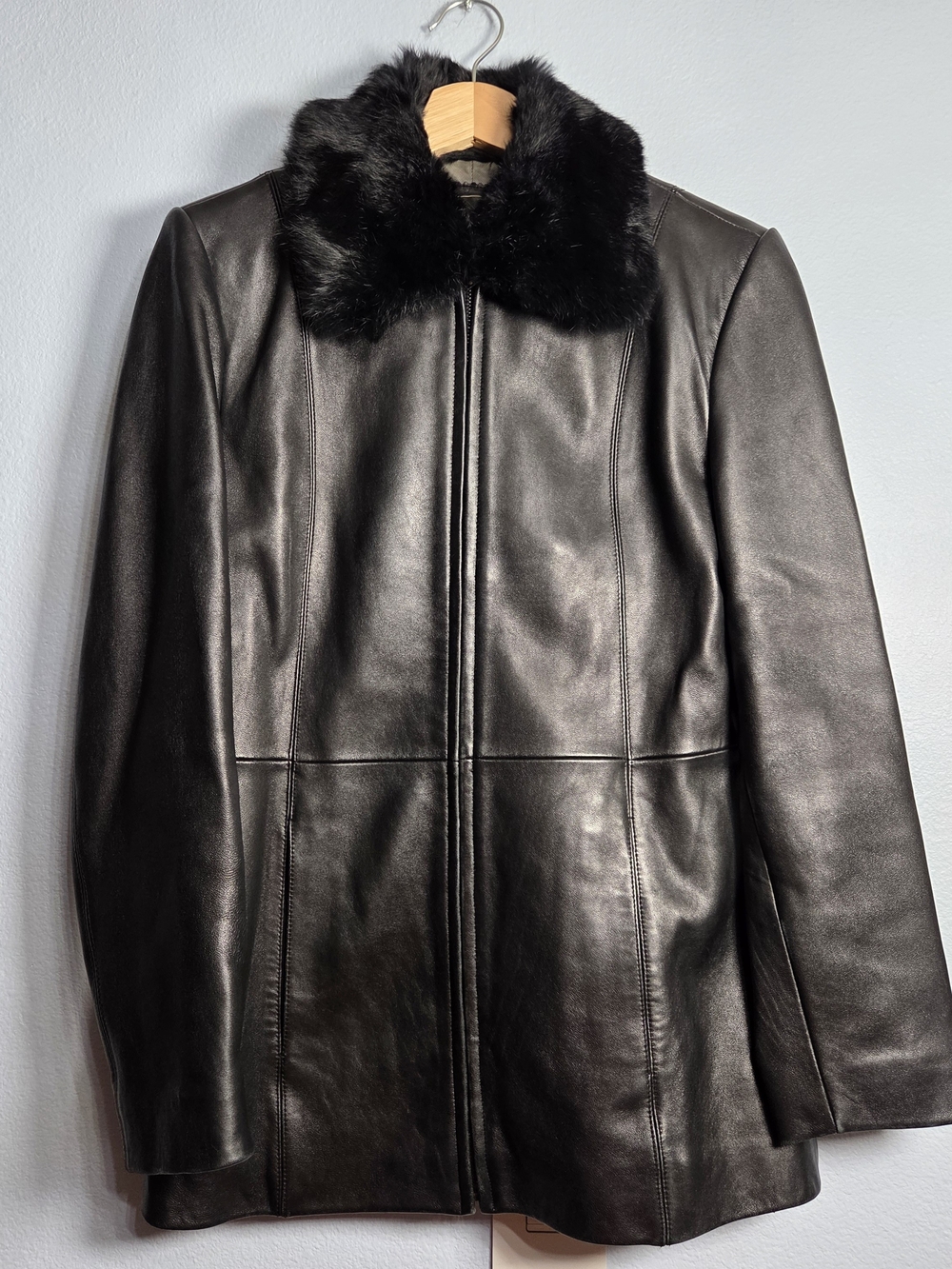 Adler Collection Womens M Leather Jacket NZ Lambskin Buttery Mob Wife Aesthetic